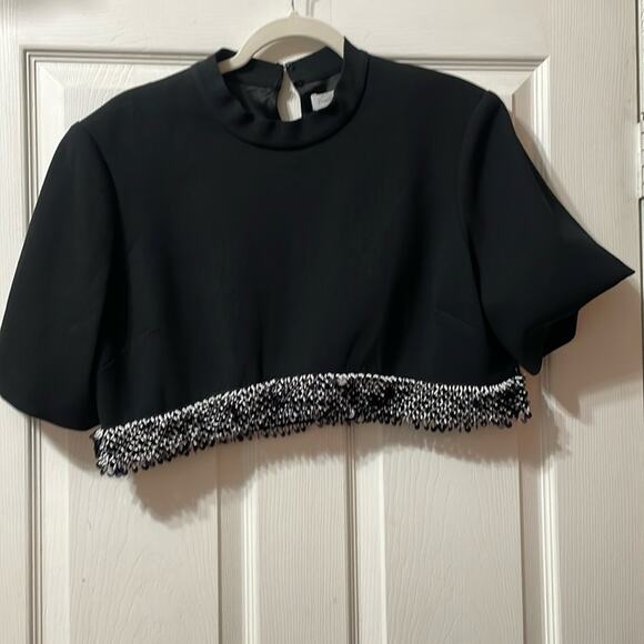 Jonathan Simkhai Black Short Sleeve Crop Top NWT - Picture 5 of 9